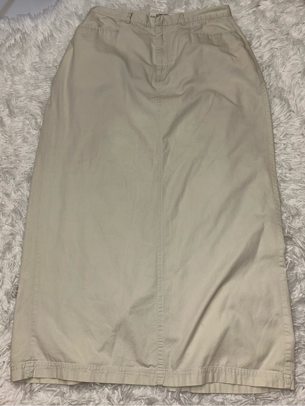 Field Gear khaki long skirt with back slit maxi skirt woman’s size 12 READ